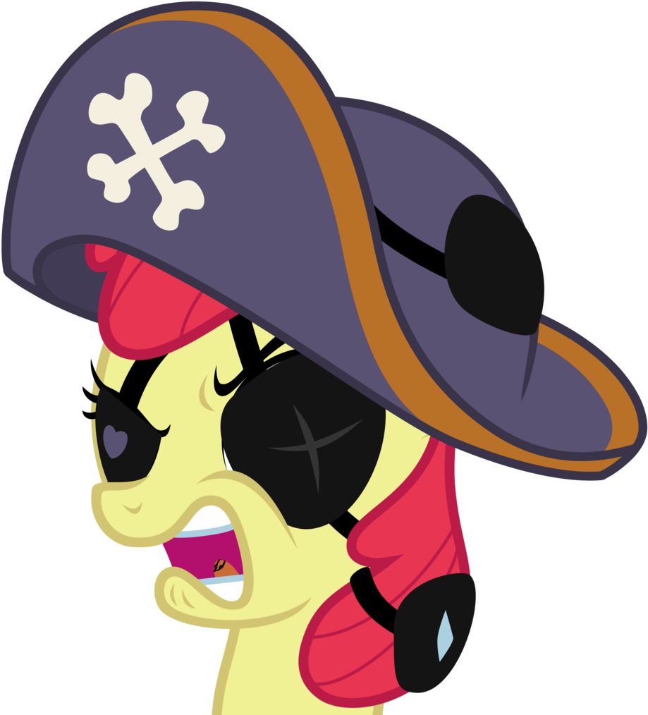 Apple Bloom Artist Sollace Clothes Eyepatch - Mlp Pirate Hat (939x1024), Png Download