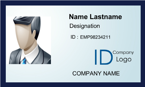 Simple Id Card With Cool Blue Border - Id Card Green Design (500x500), Png Download