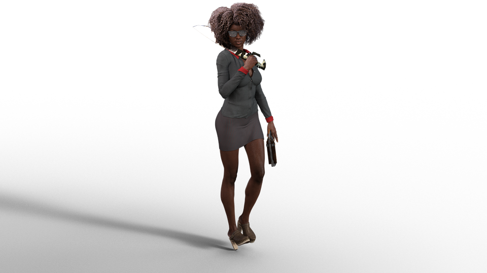 Female, 3d Character, Comic, Model - Standing (960x540), Png Download
