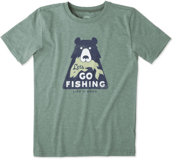 Boys Lets Go Fishing Cool Tee - Life Is Good (570x570), Png Download