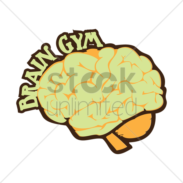 Human Brain With Brain Gym Words Vector Graphic Clipart - Vector Graphics (600x600), Png Download