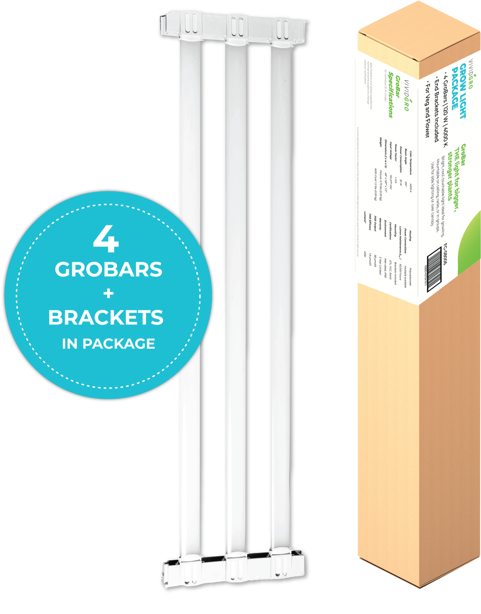 Grobar 120 W Package - Grow Light (2048x2915), Png Download