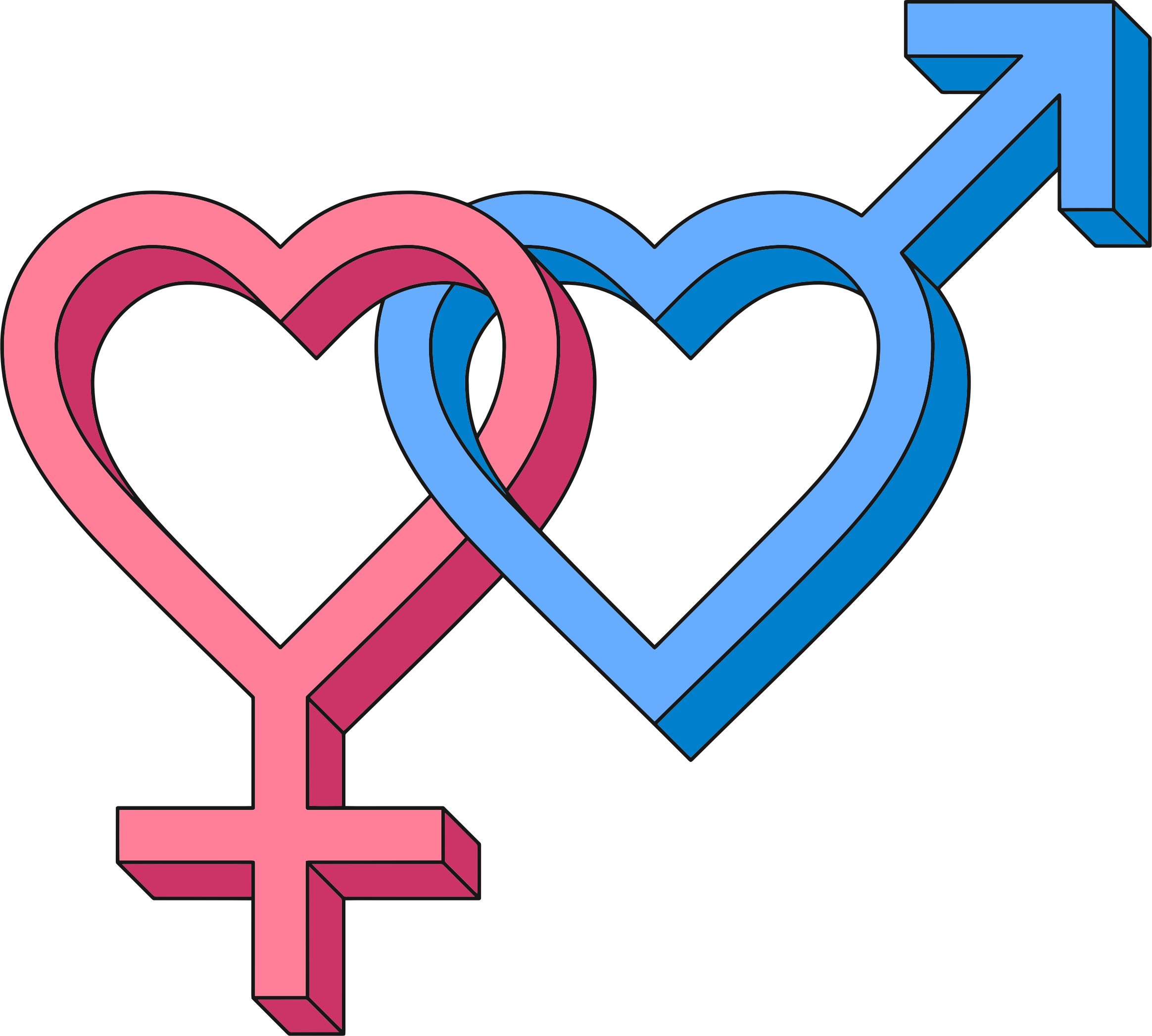 Gender Png Clipart - Heterosexual Symbol (2328x2094), Png Download