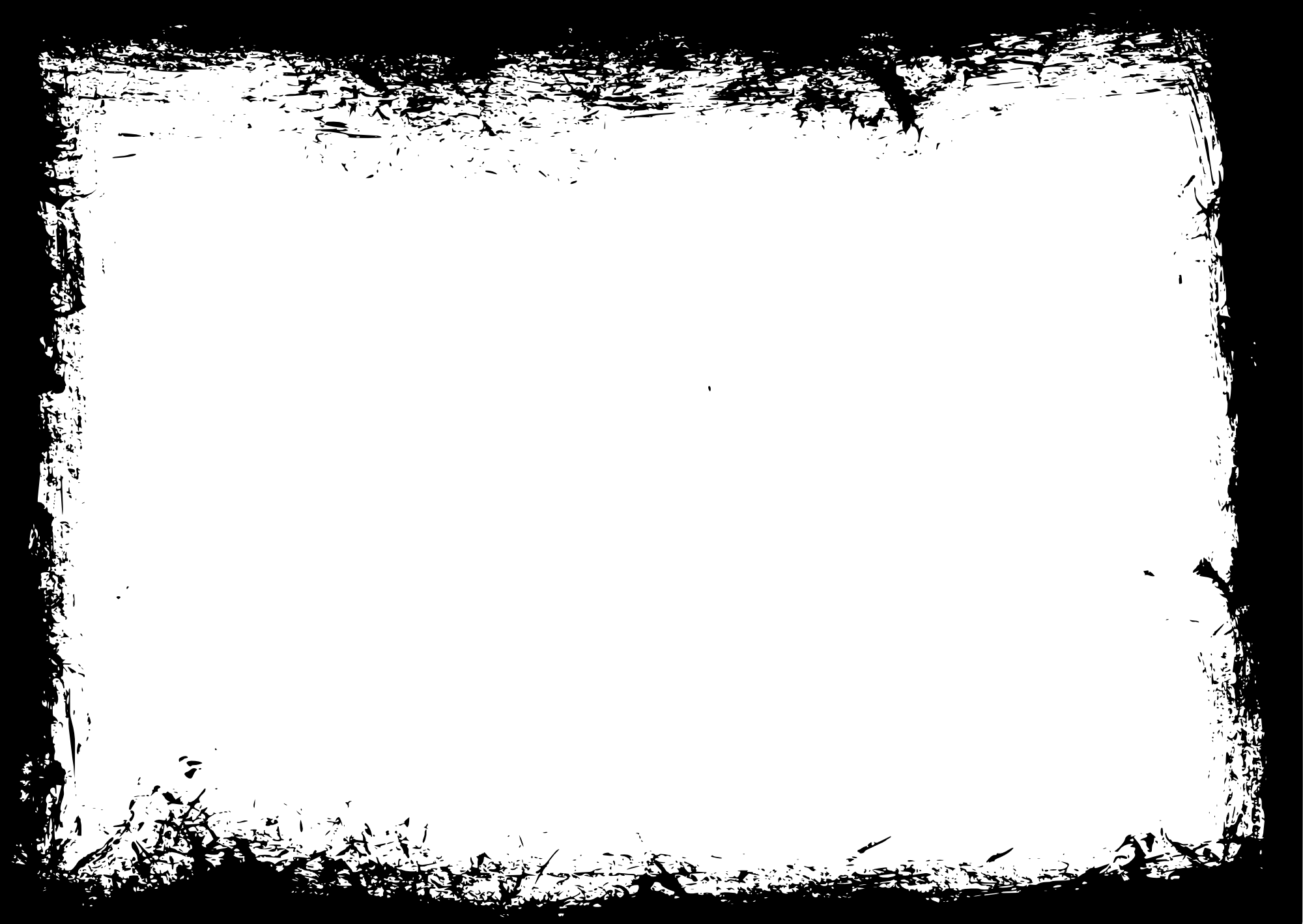 Rectangle Frame Png - Monochrome (2000x1418), Png Download