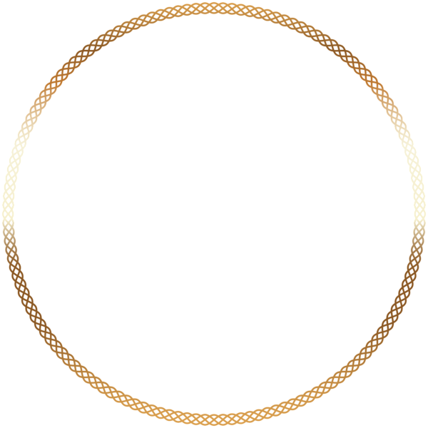 Round Deco Border Frame Png Clip Art - Colored Gold (600x600), Png Download