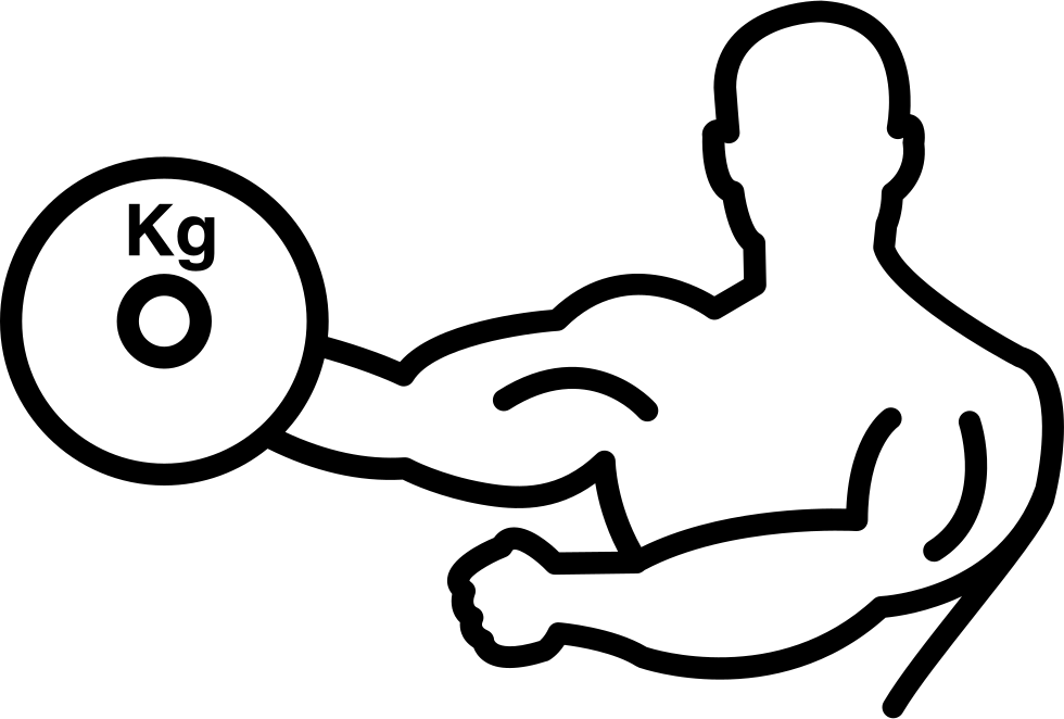 Bodybuilder Carrying Weight On One Hand Outline Comments - Halteres Png Desenho (980x662), Png Download
