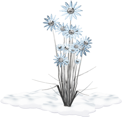Frozen Ice Crystal Flowers - Dandelion (400x400), Png Download