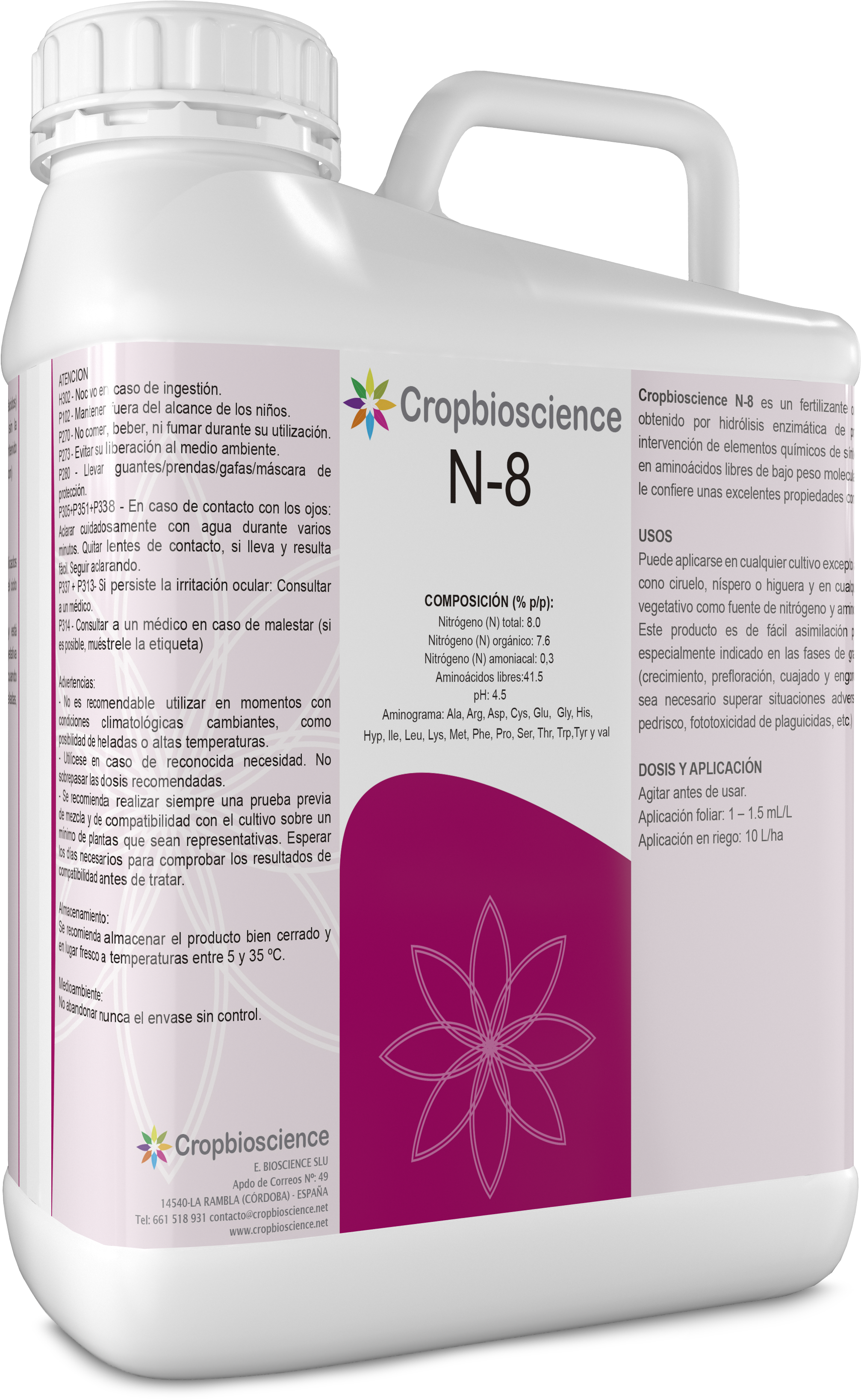 Cropbioscience N8 - 5 Litros - Bottle (4000x4000), Png Download