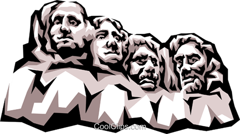 Mount Rushmore Royalty Free Vector Clip Art Illustration - Presidents Day Clip Art (480x269), Png Download