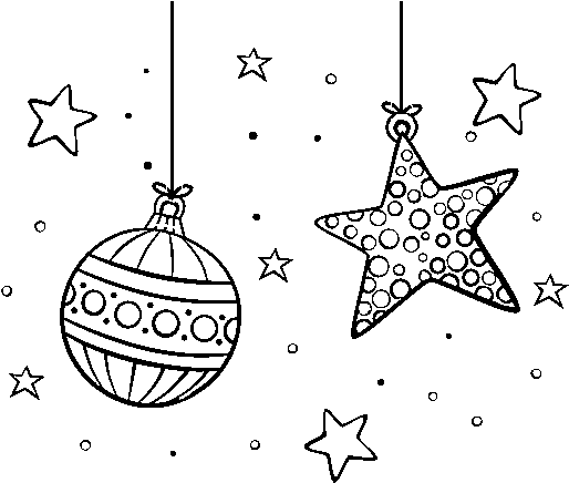 Dibujo De Adornos De Navidad Para Colorear - Adornos De Navidad Para Colorear (600x470), Png Download