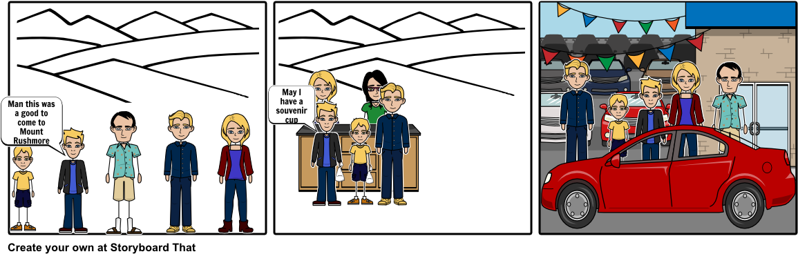 My Trip To Mount Rushmore - Cartoon (1164x385), Png Download