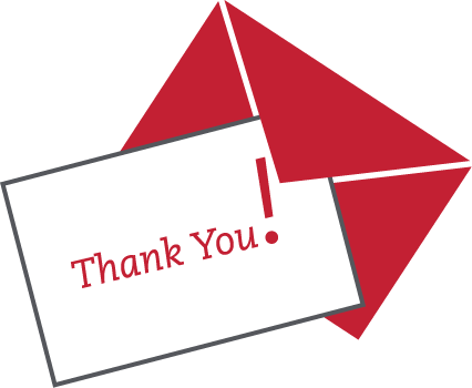 Students Thanking Badgers - Thank You Card Icon Png (426x350), Png Download