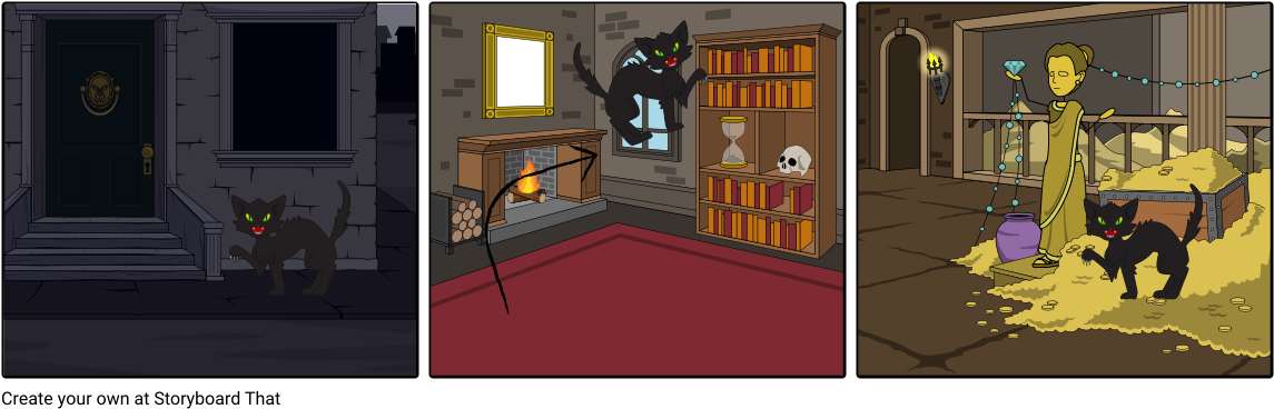 Download Cat Is Bored In Haunted House - Cartoon PNG Image with No  Background 
