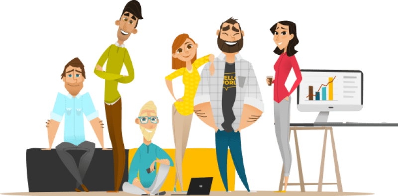 Digi Infy Digital-marketing - Digital Marketing Team Illustration (800x394), Png Download