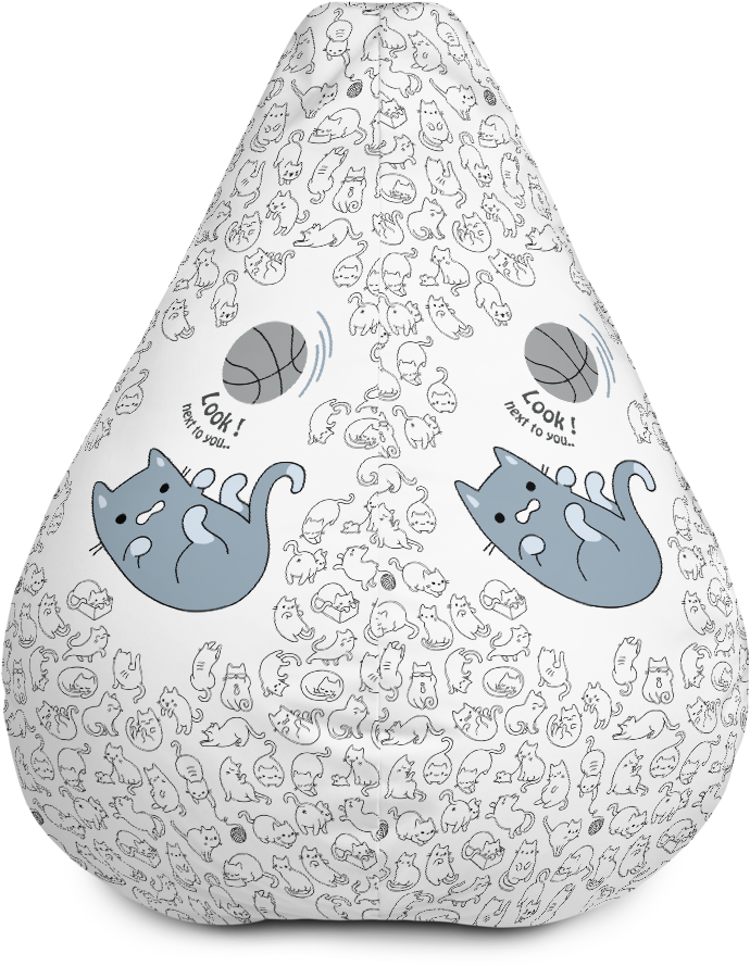 Happy Cat Bean Bag W/ Filling - Blue Whale (1000x1000), Png Download