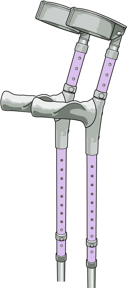 Custom Ergonomic Crutch - Tap (800x1000), Png Download