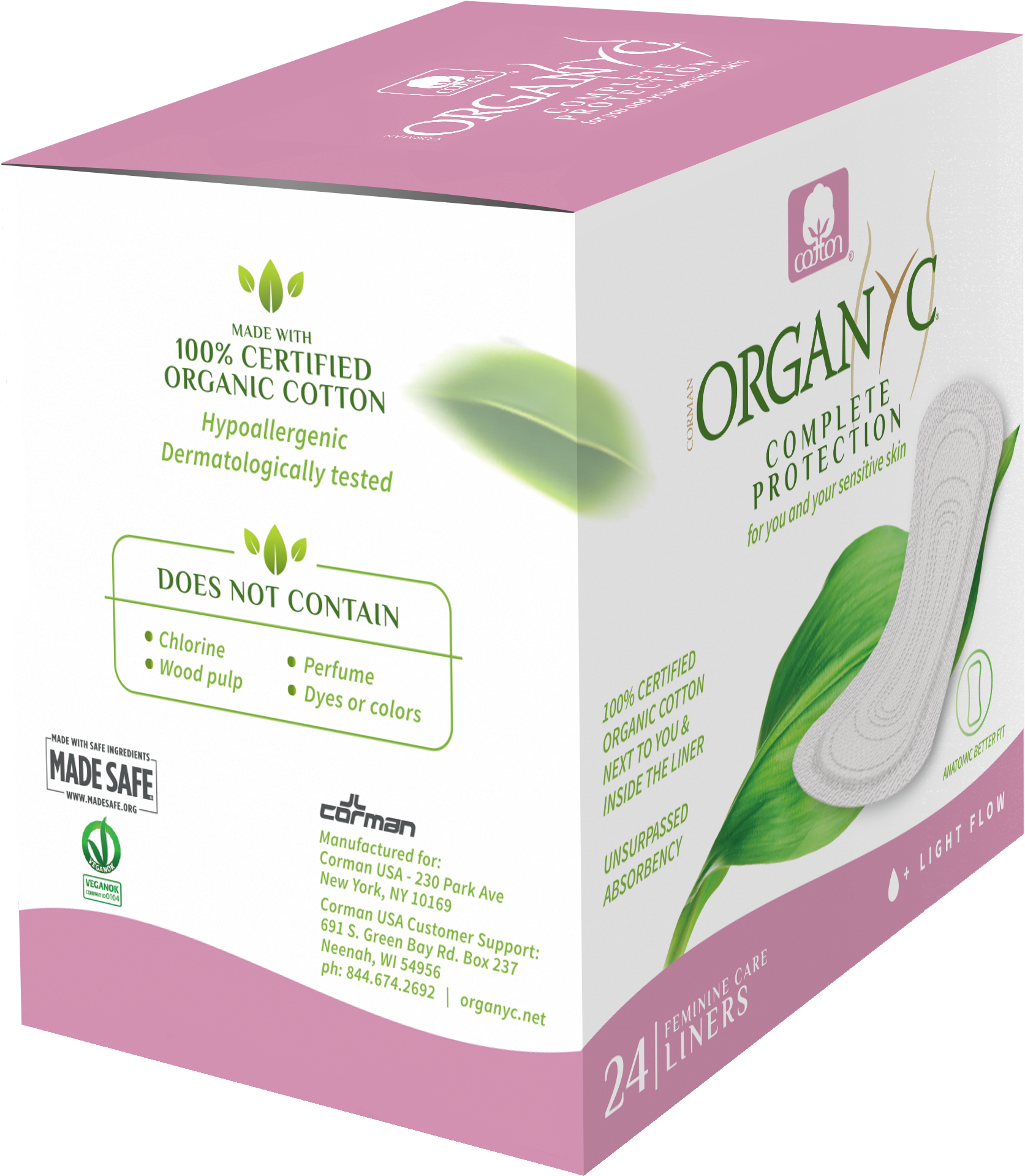 Organyc 100% Certified Organic Cotton Panty Liner, - Box (2100x2700), Png Download