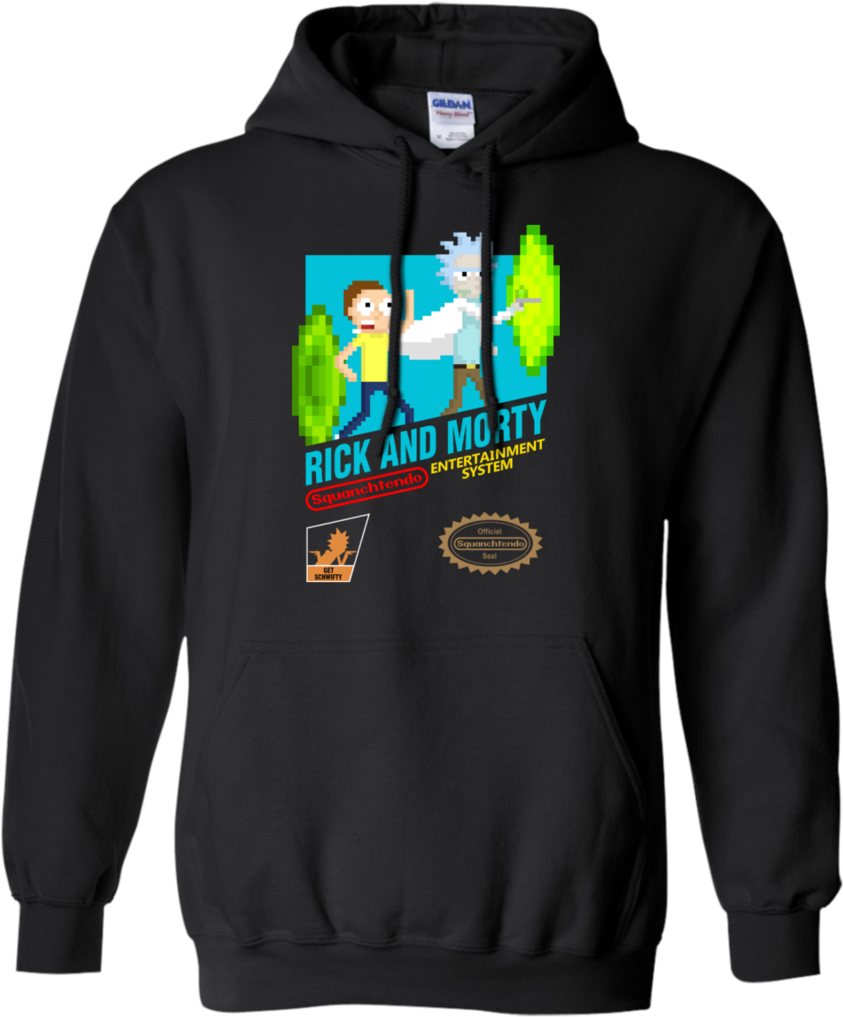 Rick And Morty Nes Cartridge With Logos T-shirt - Hoodie Harry Potter Sweatshirts (1024x1024), Png Download