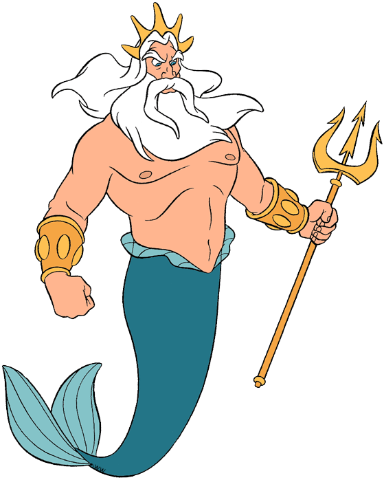 Stern Triton - Disney Clipart King Triton (559x698), Png Download