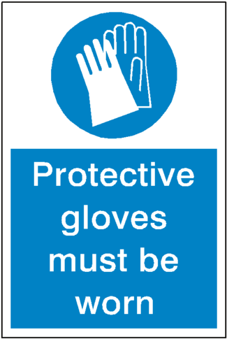 Protective Gloves Mandatory Sign - Must Be Worn (600x600), Png Download