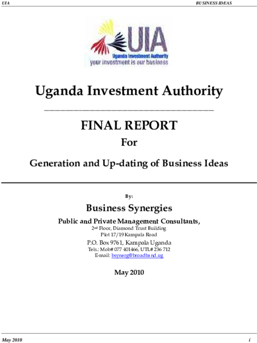 Pdf - Uganda Investment Authority (600x776), Png Download