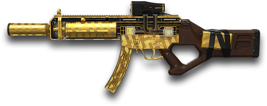 Mp5sd5 Golden Age Barrett Sapphire - Firearm (890x450), Png Download