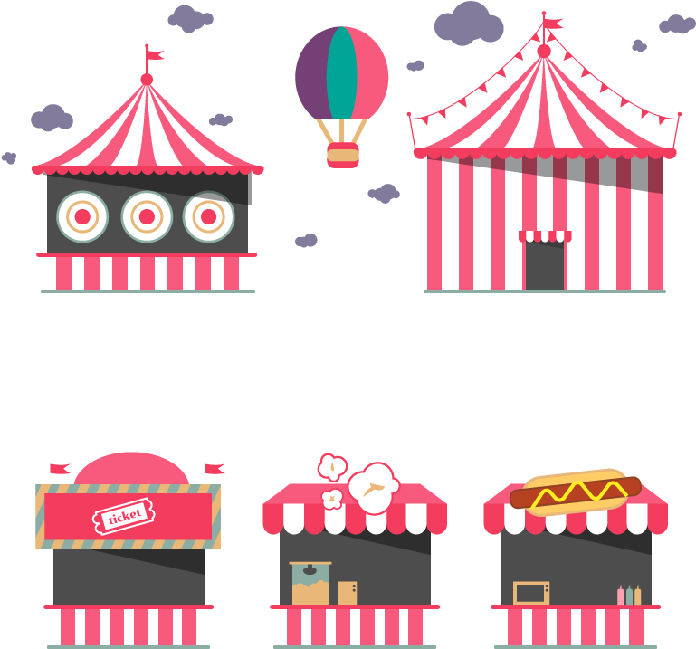 Amusement Park Circus Clip Art - Amusement Park Clipart Png (800x800), Png Download
