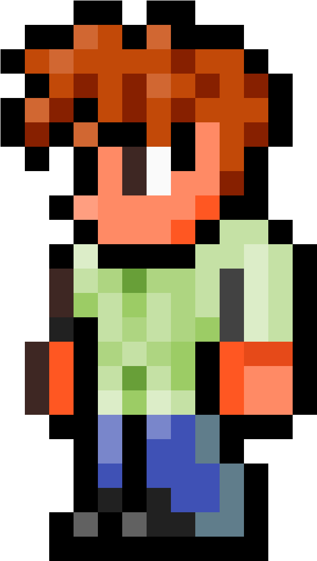 Guide From Terraria - Terraria Guide Pixel Art (672x1200), Png Download