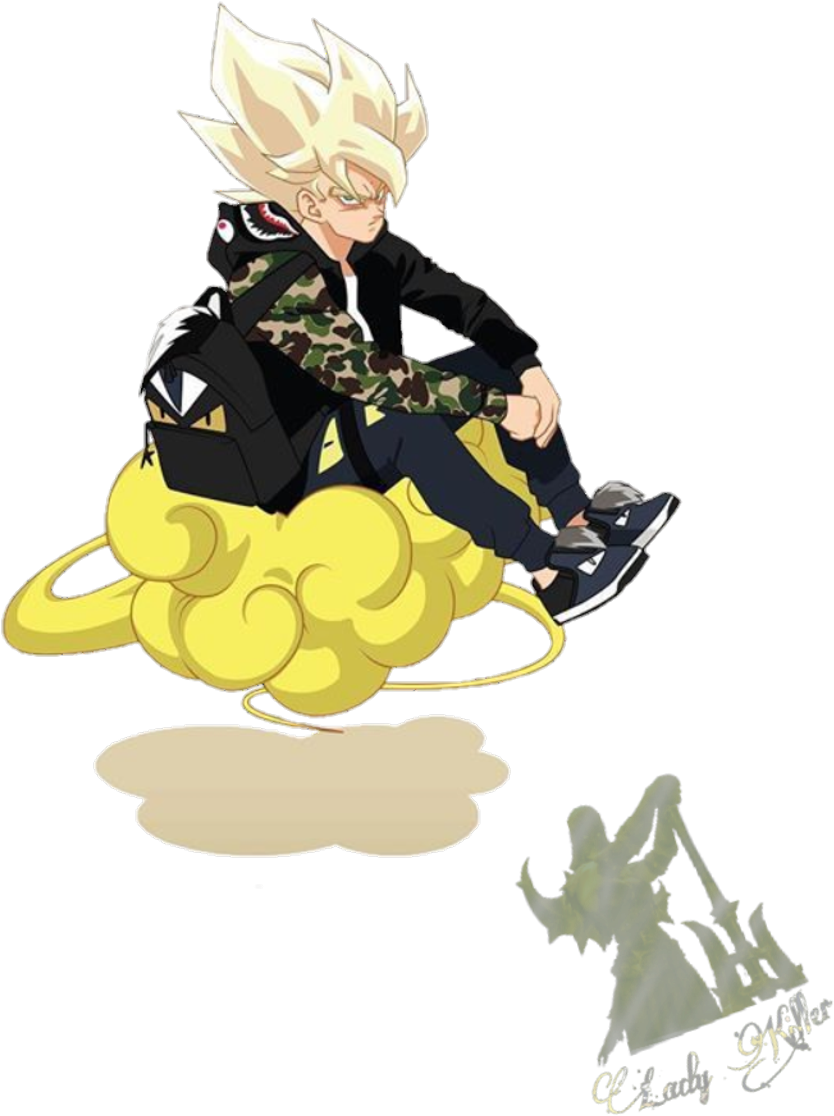 Flyingnimbus Sticker - Hypebeast T Shirt Dragon Ball (1024x1277), Png Download