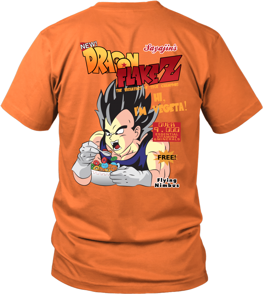 Super Saiyan Vegeta Dragon Flake Z Cereal - T-shirt (1000x1000), Png Download
