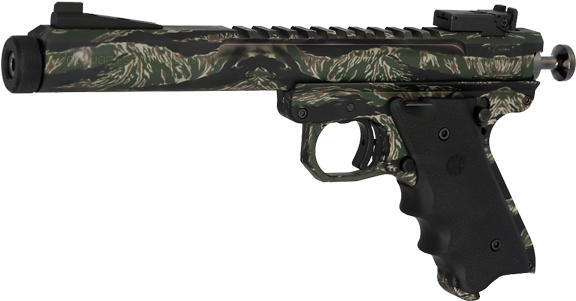 Volquartsen Scorpion Tiger Striped 6" With 22 Target - Trigger (600x600), Png Download