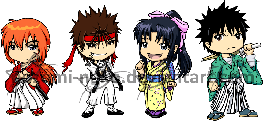 Rurouni Kenshin Chibi Version - Cartoon (900x429), Png Download