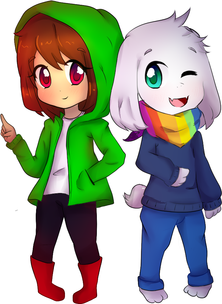 Chara Image - Storyshift Chara And Asriel (1024x1106), Png Download