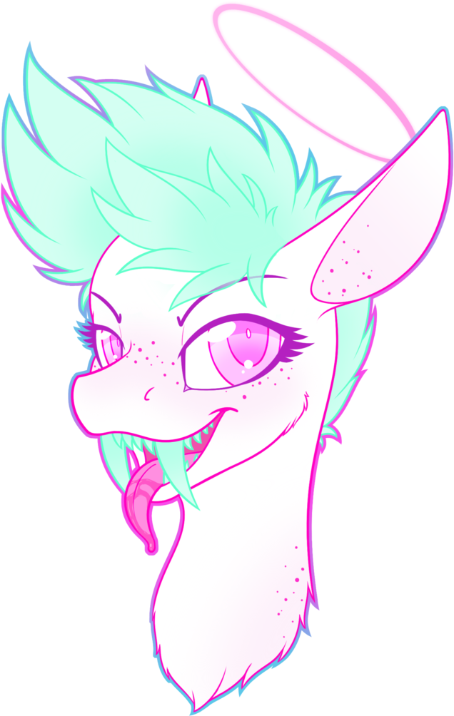 Mynder, Bust, Cheek Fluff, Eyebrows, Eyelashes, Fangs, - Illustration (708x1024), Png Download
