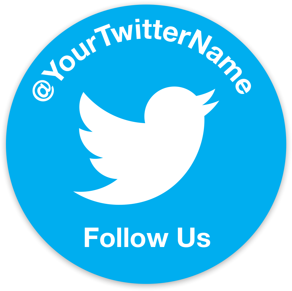 Picture Of Personalized Twitter Stickers - Circle (1200x1200), Png Download