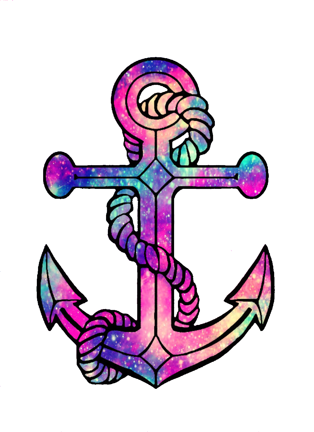Download #ftedtickers #anchors #galaxy #glitter #sparkle #anchor - Navy  Anchor And Rope PNG Image with No Background 