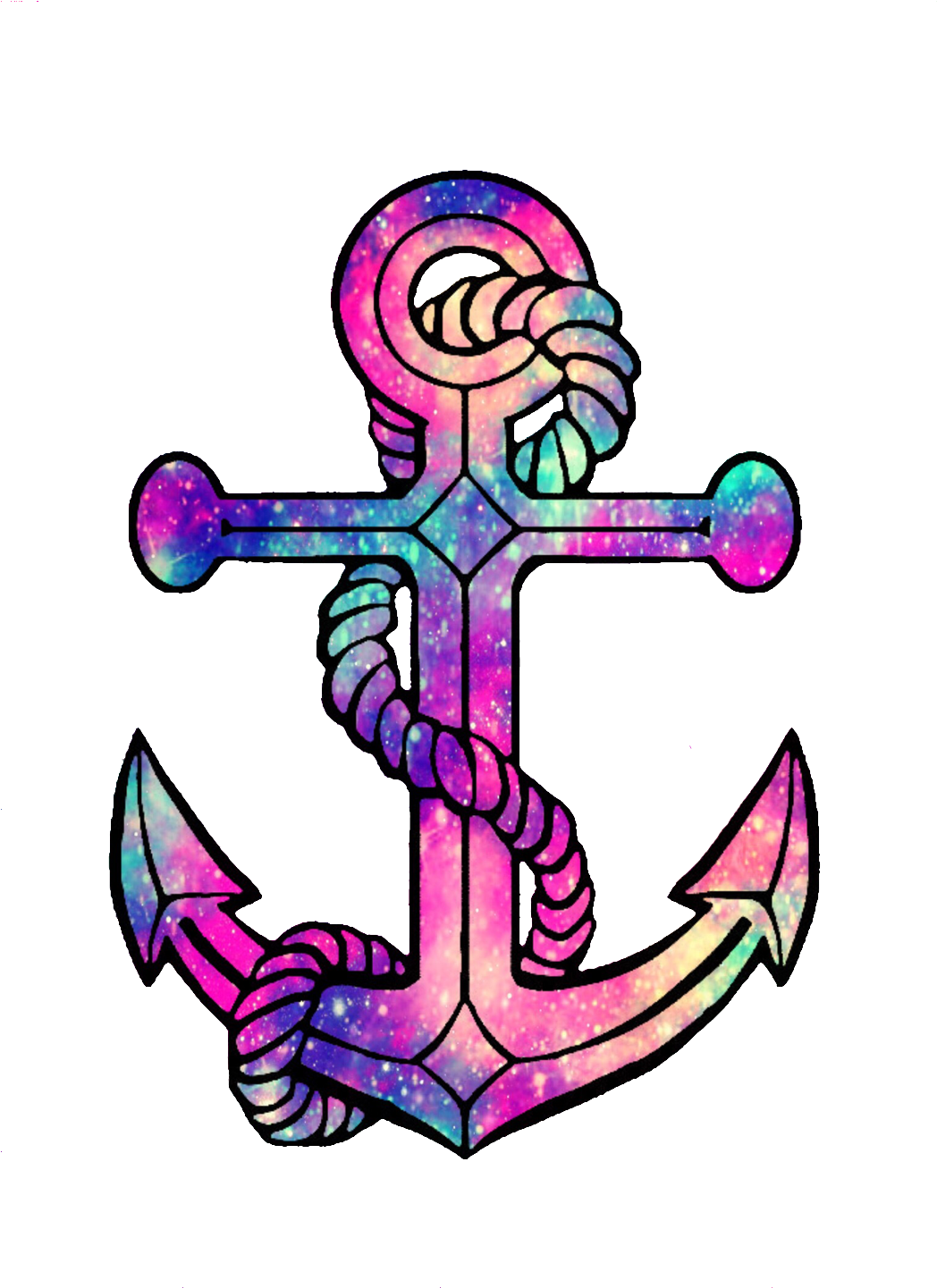 #ftedtickers #anchors #galaxy #glitter #sparkle #anchor - Navy Anchor And Rope (1024x1395), Png Download