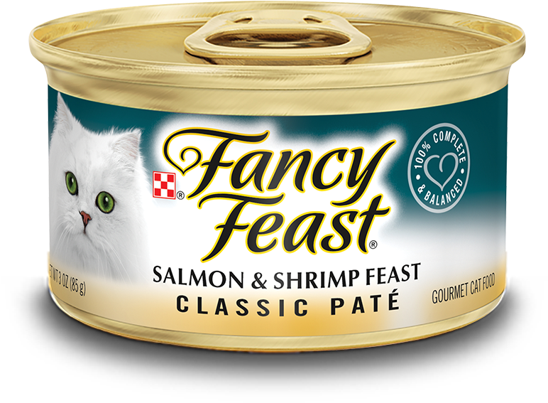 Classic Salmon & Shrimp Feast - Fancy Feast Cat Food Flaked (1000x600), Png Download