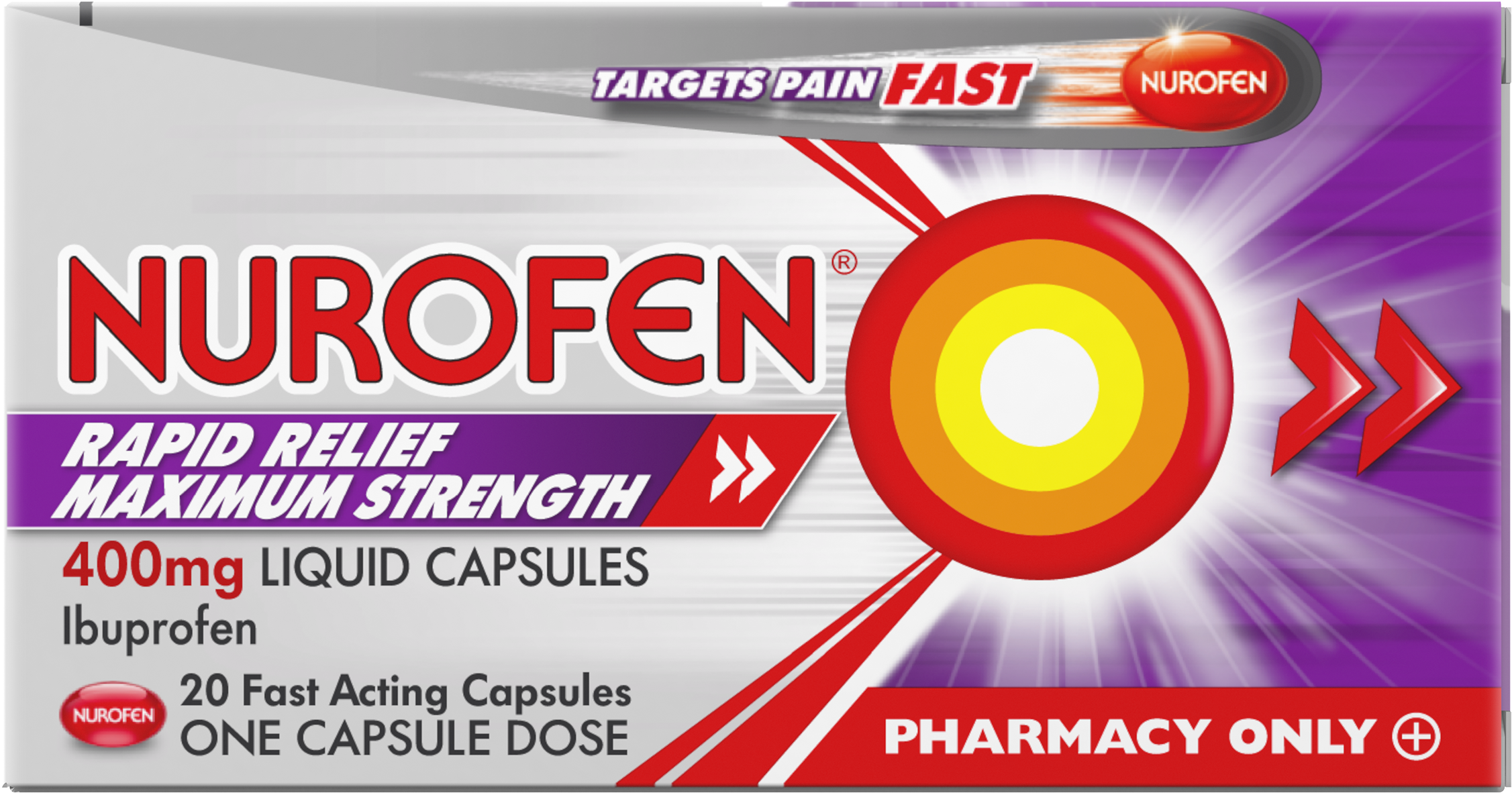 Nurofen Rapid Relief Maximum Strength Liquid Capsules - Nurofen Express 400mg Liquid Capsules (2362x2362), Png Download