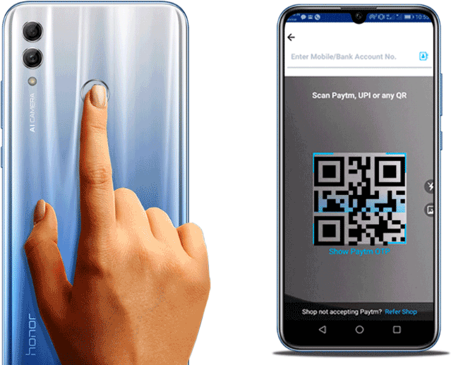 Honor 10 Lite One Touch Paytm Access - Iphone (1101x719), Png Download