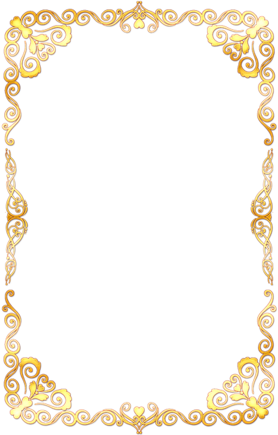 #adornment #adorno #moldura #quadro #borda #gold #golden - Transparent Background Gold Border (1024x1434), Png Download