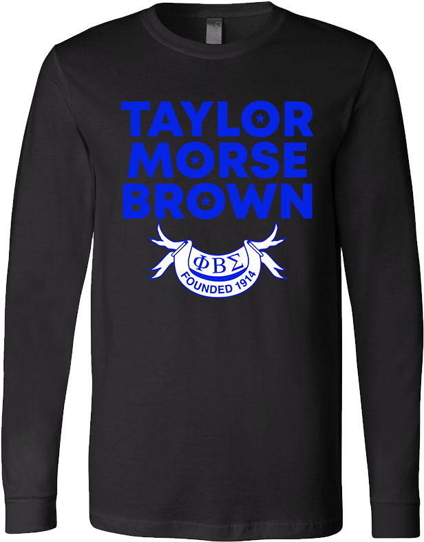 Phi Beta Sigma 3 Star Founders - Long-sleeved T-shirt (864x864), Png Download