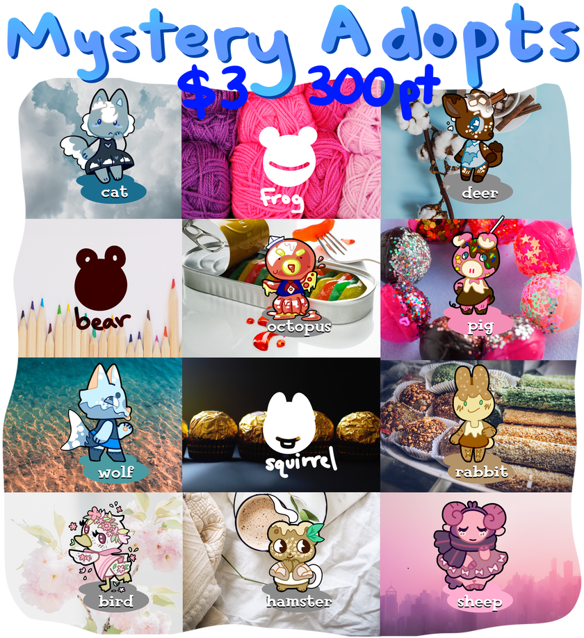 Animal Crossing Villager Mystery Adopts Open Doodlepawss - Cartoon (842x949), Png Download