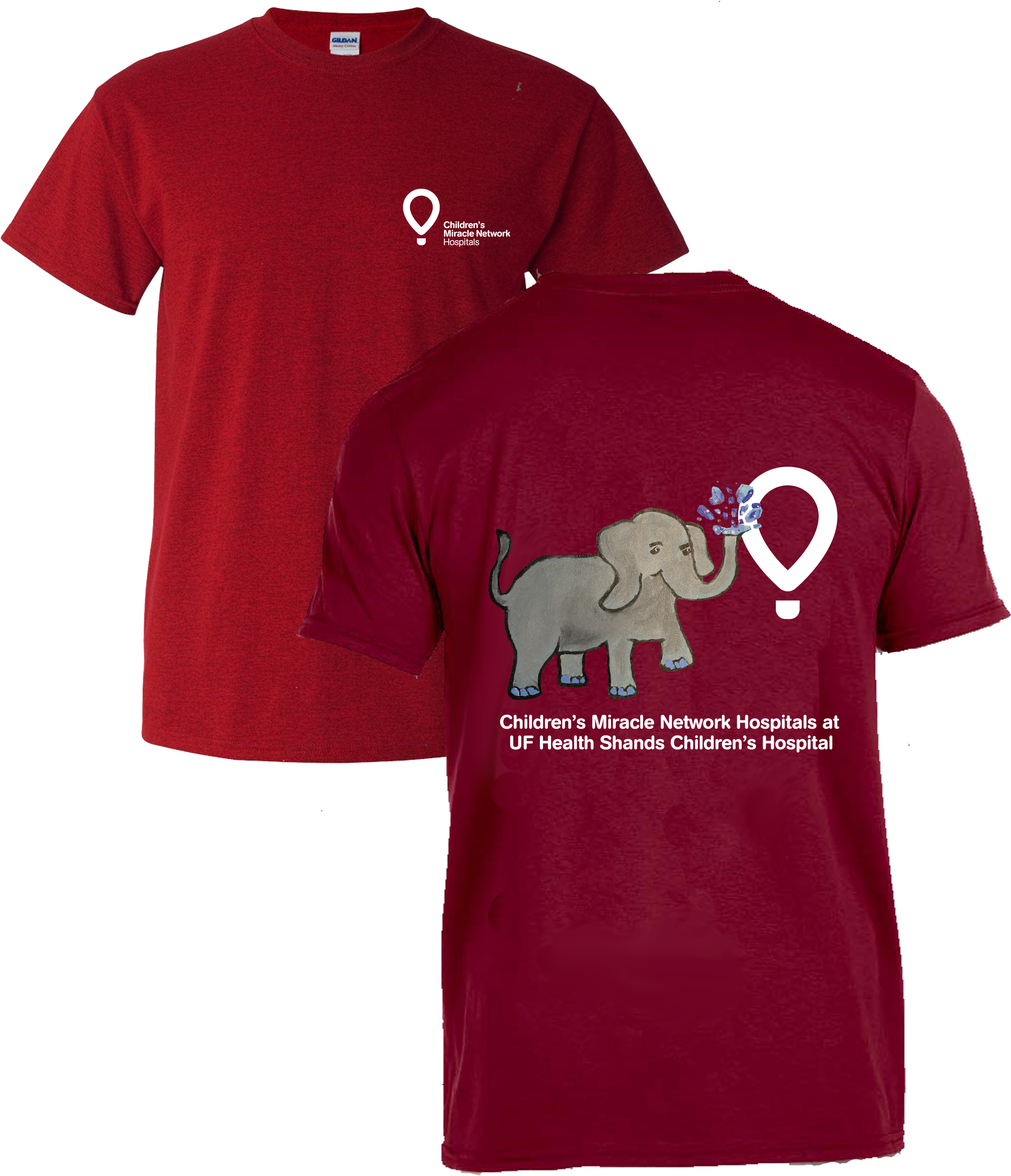 Dark Red Shirt With Gray Elephant Artwork Drawn By - Active Shirt (2550x3300), Png Download