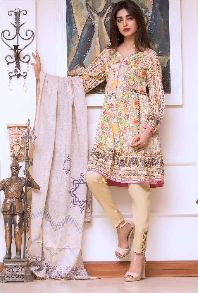 Zaibunnisa Unstitched Lawn Collection Zn Bold-06 - Girl (1000x1000), Png Download