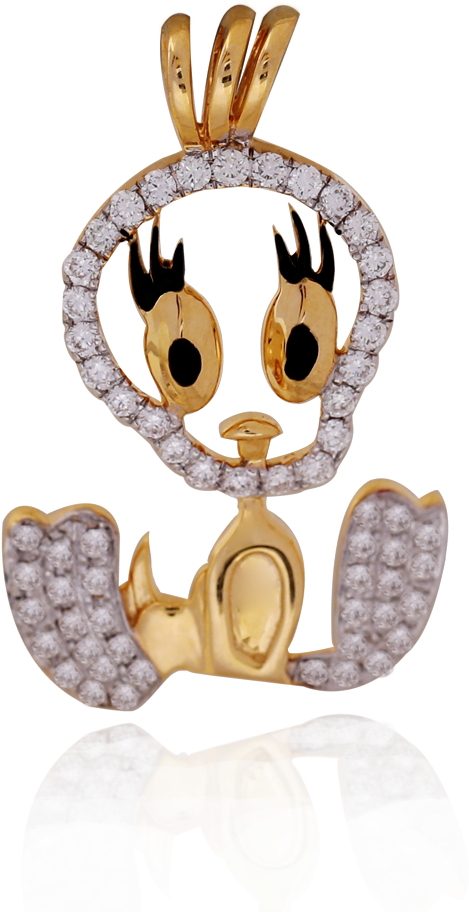 Sweety Tweety Diamond Platinum Pendant - Figurine (1000x1000), Png Download