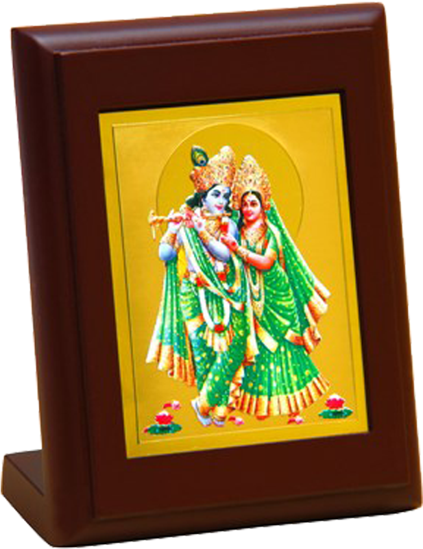 Car Radha Krishanji Green Meenakari - Radha Krishna (800x800), Png Download