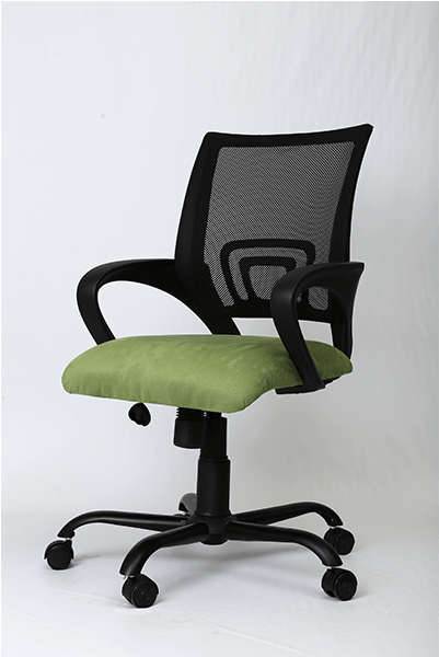 Office Chair In Black & Green Colour Lumber Design - Office Chair (600x600), Png Download