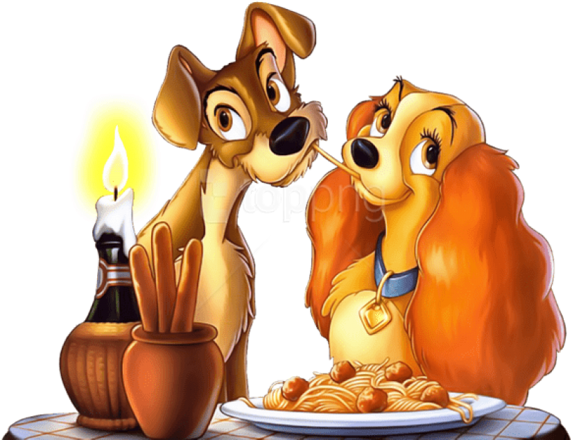 Free Png Download Lady And The Tramppicture Clipart - Lady And The Tramp Menu (850x680), Png Download