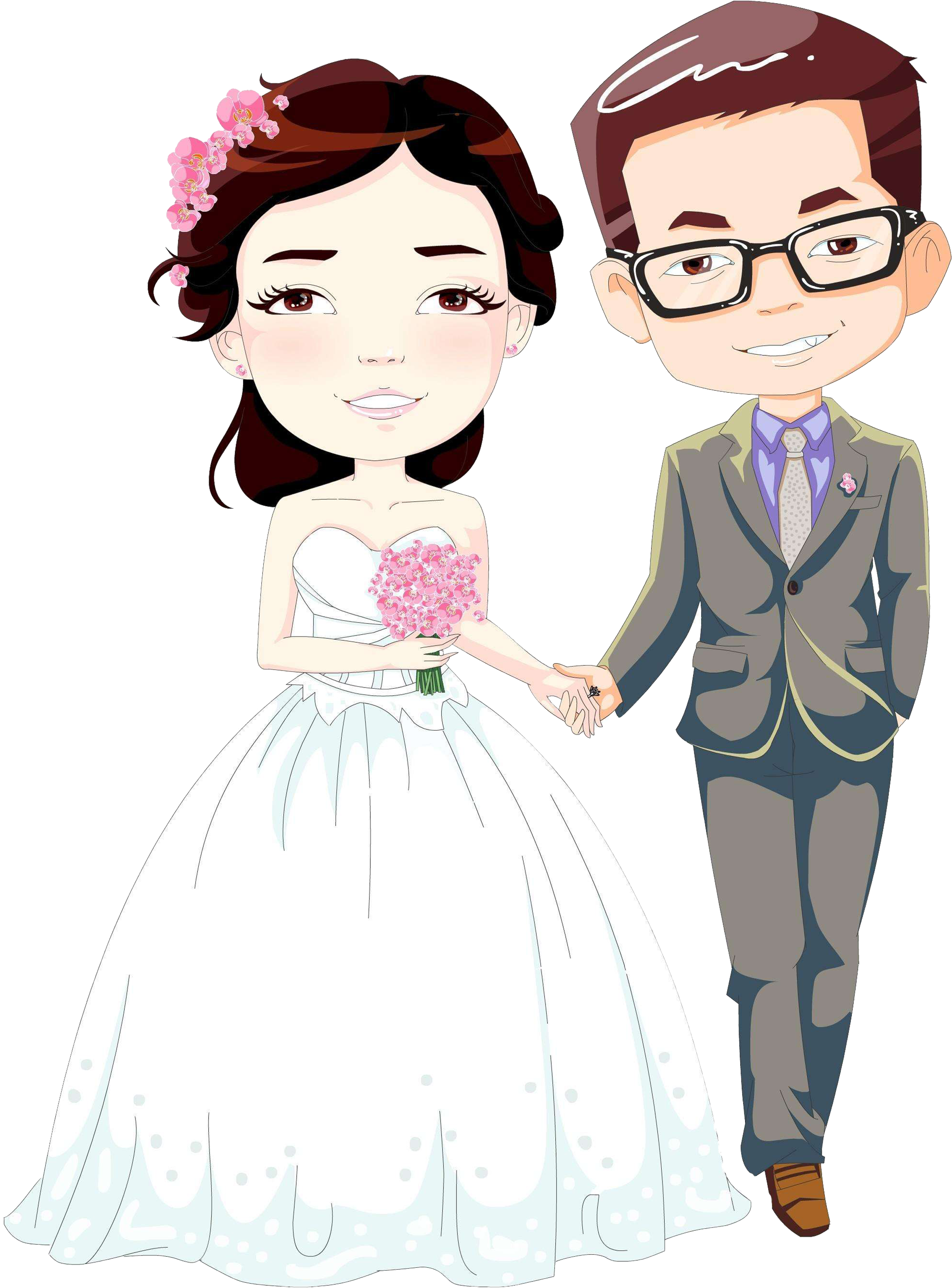 Svg Royalty Free Wedding Marriage Cartoon Villain Transprent - Marriage Cartoon Png (2500x3750), Png Download